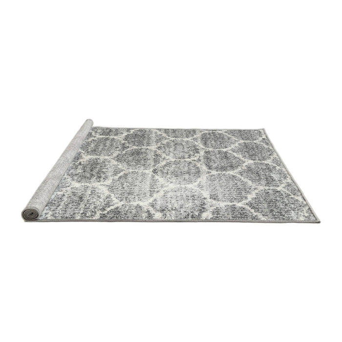 Serging Thickness of Contemporary Light Gray Abstract Machine Washable Rug, wshcon3035