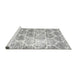 Serging Thickness of Contemporary Light Gray Abstract Machine Washable Rug, wshcon3035