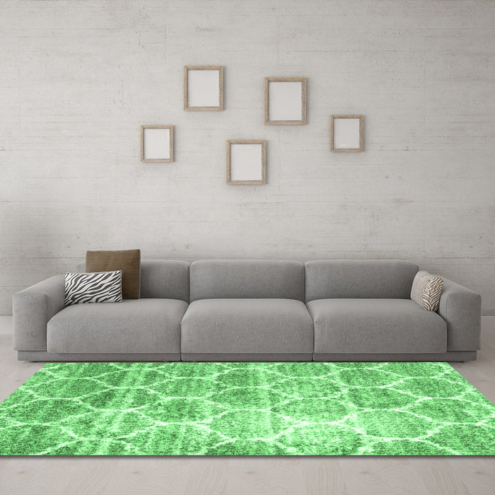 Machine Washable CON3035X Emerald Green CON3035X Area Rugs in a Living Room,, wshcon3035emgrn
