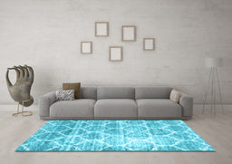 Machine Washable CON3035X Light Blue CON3035X Rug in a Living Room, wshcon3035lblu