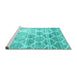 Sideview of Machine Washable CON3035X Turquoise CON3035X Area Rugs, wshcon3035turq