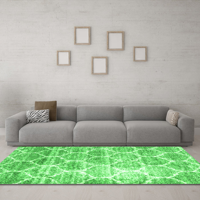 Machine Washable CON3035X Green CON3035X Area Rugs in a Living Room,, wshcon3035grn