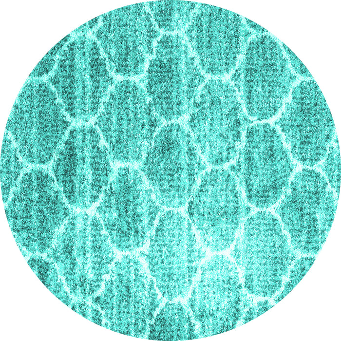 Round Machine Washable CON3035X Turquoise CON3035X Area Rugs, wshcon3035turq
