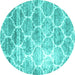 Round Machine Washable CON3035X Turquoise CON3035X Area Rugs, wshcon3035turq