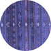 Round Machine Washable CON3036X Blue CON3036X Rug, wshcon3036blu