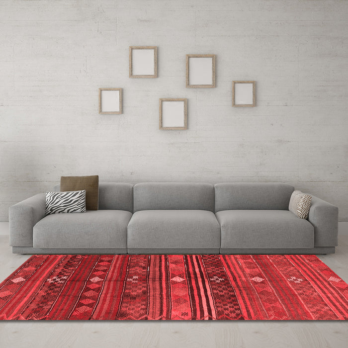 CON3036X Red Washable Rugs