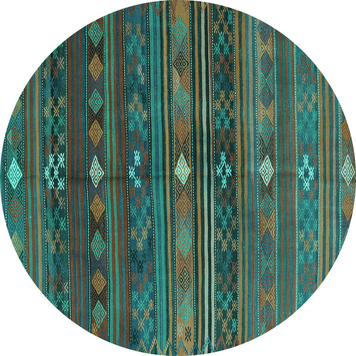 Round Machine Washable CON3036X Turquoise CON3036X Area Rugs, wshcon3036turq