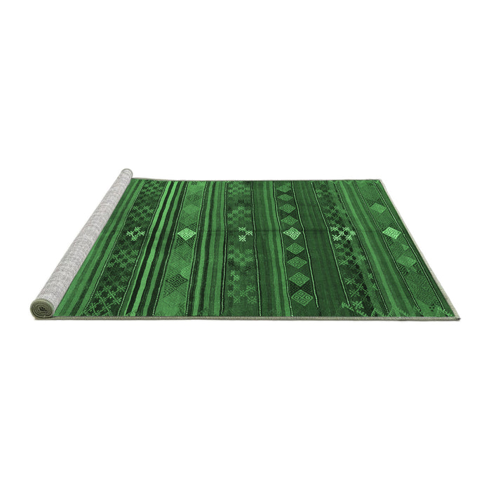 Sideview of Machine Washable CON3036X Emerald Green CON3036X Area Rugs, wshcon3036emgrn
