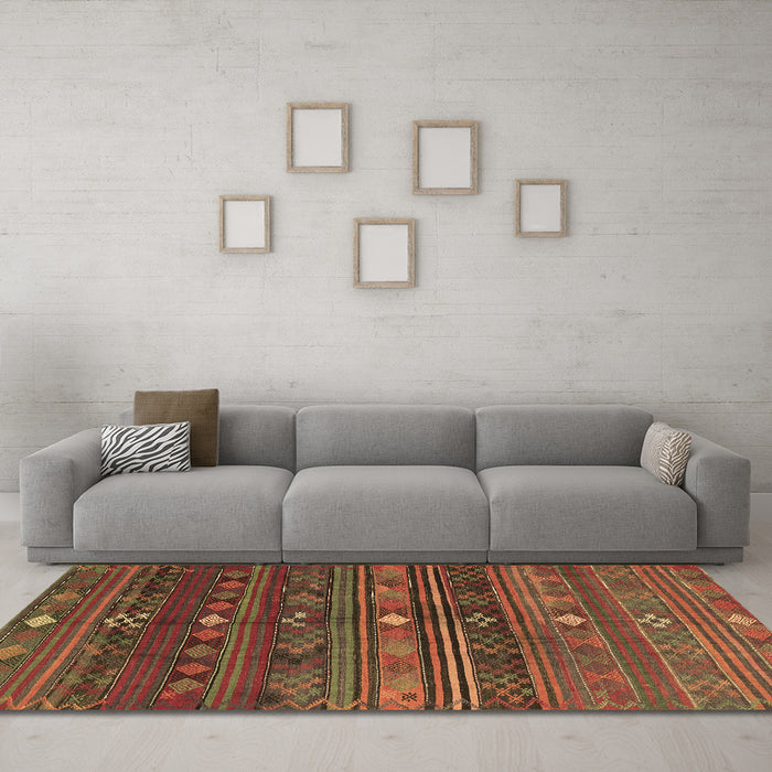 Machine Washable CON3036X Brown CON3036X Rug in a Living Room,, wshcon3036brn