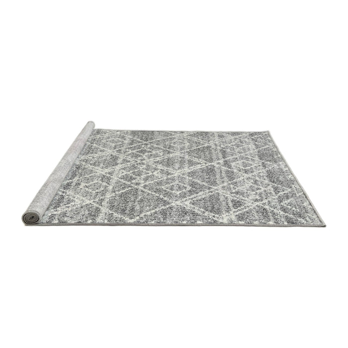 Serging Thickness of Contemporary Light Gray Abstract Machine Washable Rug, wshcon3037