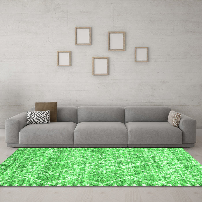 Machine Washable CON3037X Green CON3037X Area Rugs in a Living Room,, wshcon3037grn
