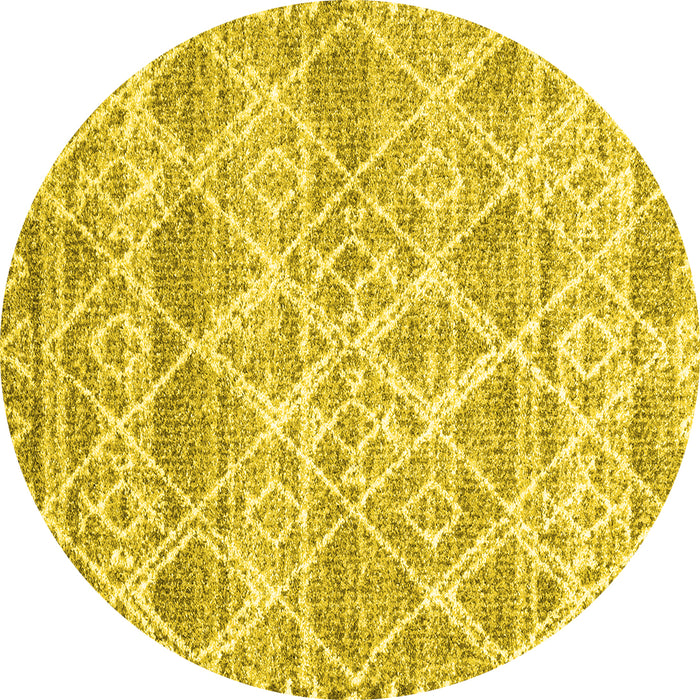 Round Machine Washable CON3037X Yellow CON3037X Rug, wshcon3037yw
