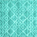 Square Machine Washable CON3037X Turquoise CON3037X Area Rugs, wshcon3037turq