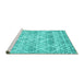 Sideview of Machine Washable CON3037X Turquoise CON3037X Area Rugs, wshcon3037turq