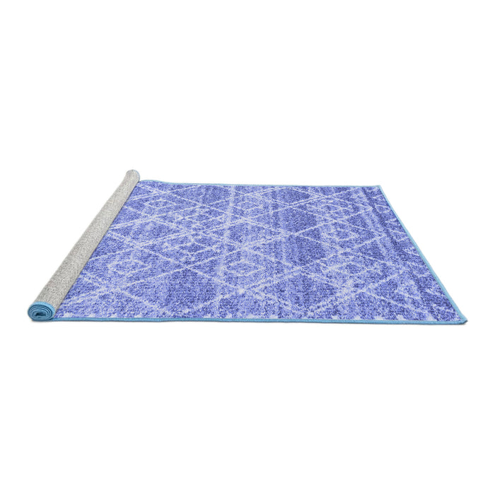 Sideview of Machine Washable CON3037X Blue CON3037X Rug, wshcon3037blu