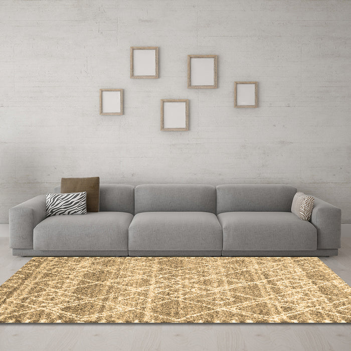 Machine Washable CON3037X Brown CON3037X Rug in a Living Room,, wshcon3037brn