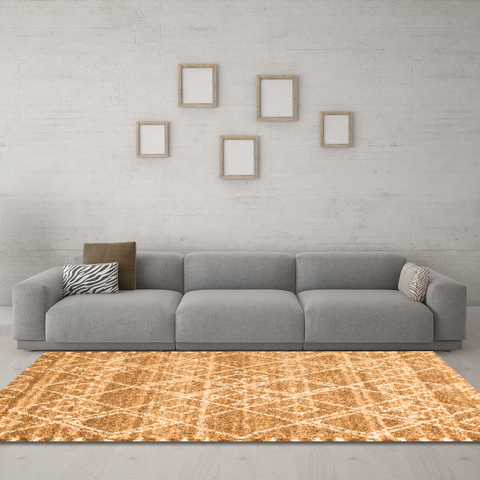 Machine Washable CON3037X Orange CON3037X Area Rugs in a Living Room, wshcon3037org