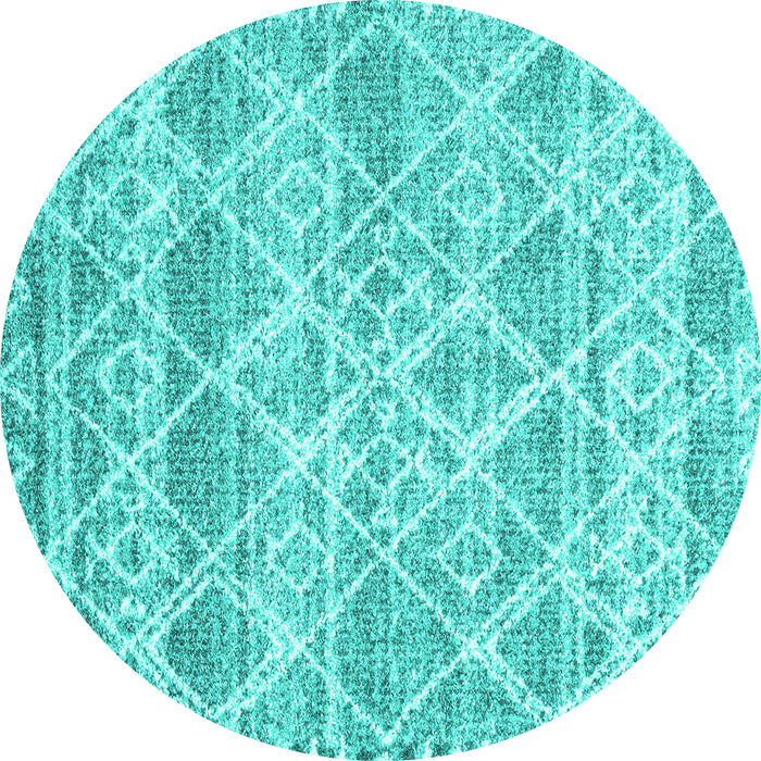 Round Machine Washable CON3037X Turquoise CON3037X Area Rugs, wshcon3037turq