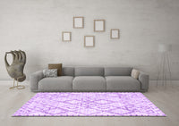 Machine Washable Solid Purple Modern Rug, wshcon3038pur