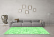 Machine Washable Solid Green Modern Area Rugs in a Living Room,, wshcon3038grn