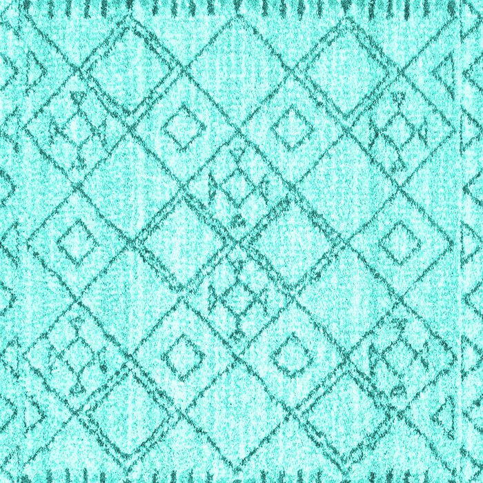 Square Machine Washable Solid Turquoise Modern Area Rugs, wshcon3038turq