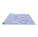 Sideview of Machine Washable Solid Blue Modern Rug, wshcon3038blu