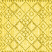 Square Machine Washable Solid Yellow Modern Rug, wshcon3038yw