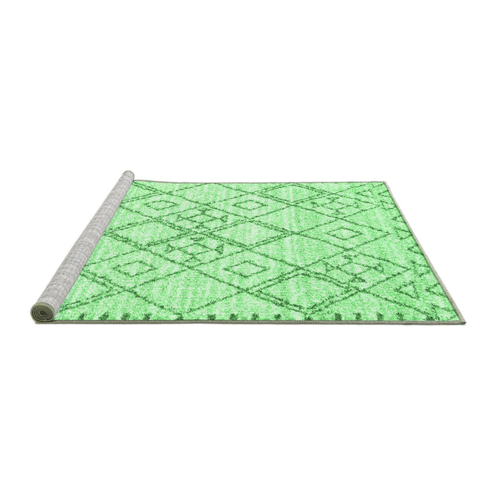 Sideview of Machine Washable Solid Emerald Green Modern Area Rugs, wshcon3038emgrn