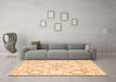 Machine Washable Solid Orange Modern Area Rugs in a Living Room, wshcon3038org