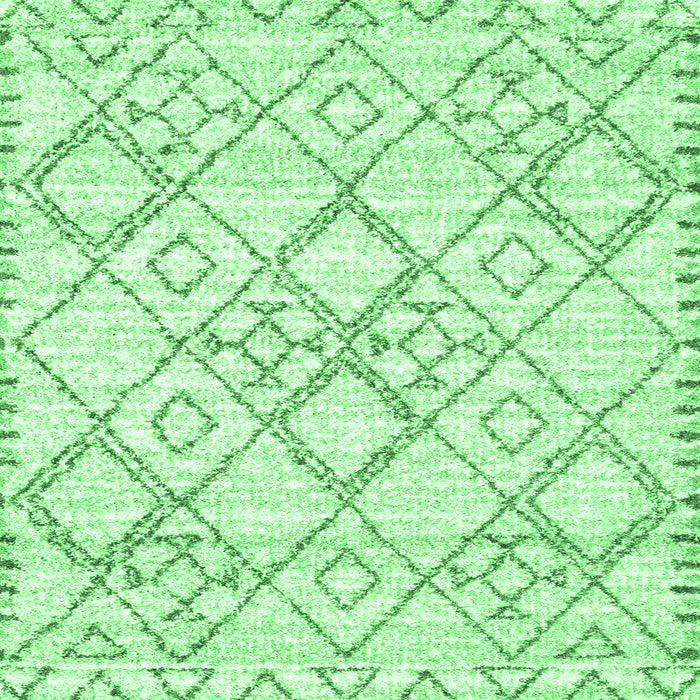 Square Machine Washable Solid Emerald Green Modern Area Rugs, wshcon3038emgrn