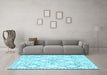 Machine Washable Solid Light Blue Modern Rug in a Living Room, wshcon3038lblu