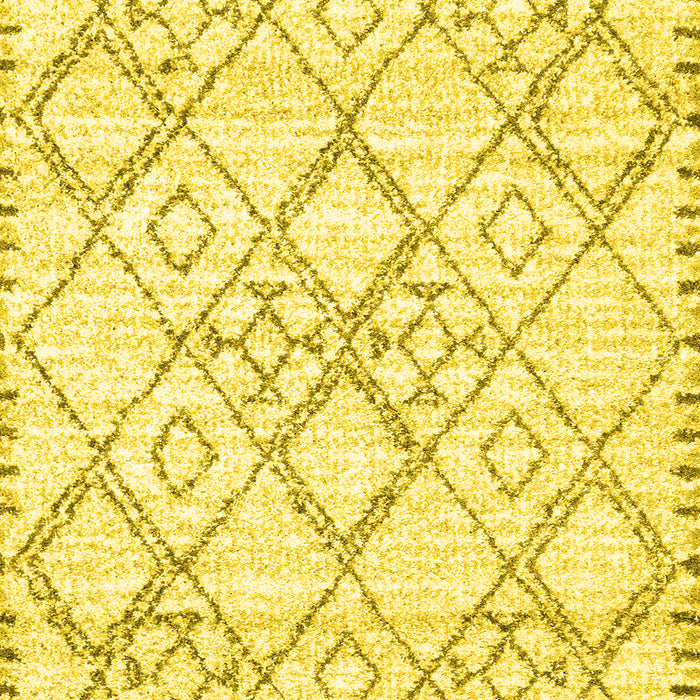 Machine Washable Solid Yellow Modern Rug, wshcon3038yw