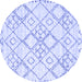 Round Solid Blue Modern Rug, con3038blu