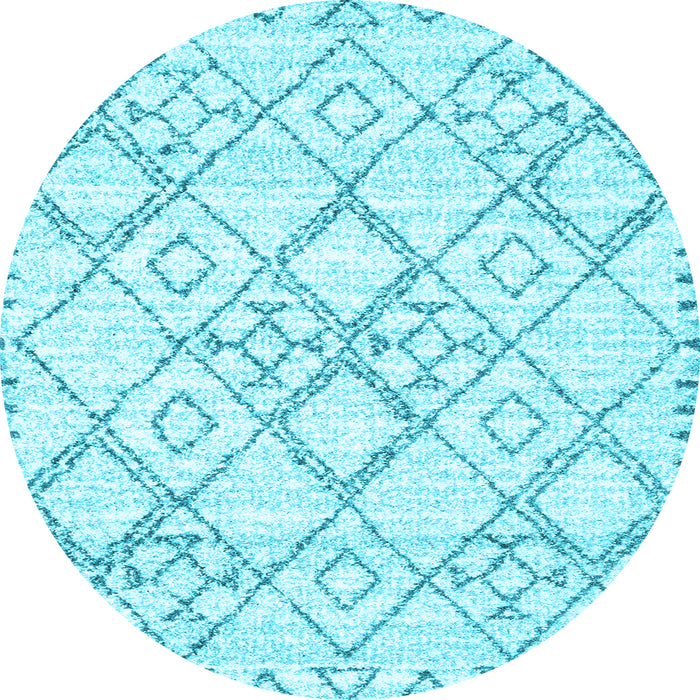 Round Solid Light Blue Modern Rug, con3038lblu