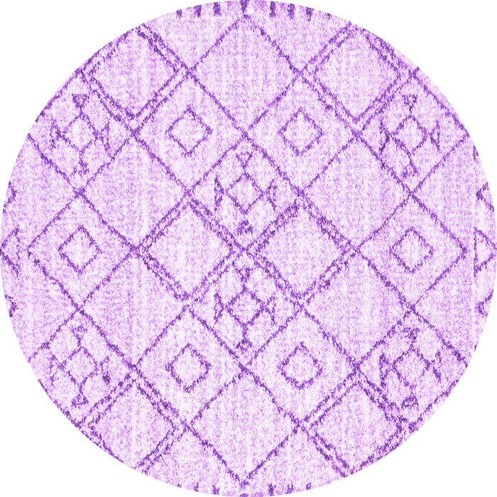 Round Solid Purple Modern Rug, con3038pur