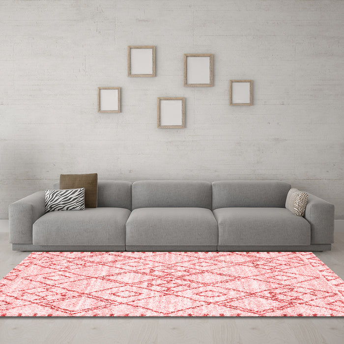 Modern Red Washable Rugs