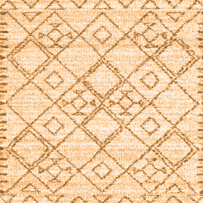 Round Machine Washable Solid Orange Modern Area Rugs, wshcon3038org