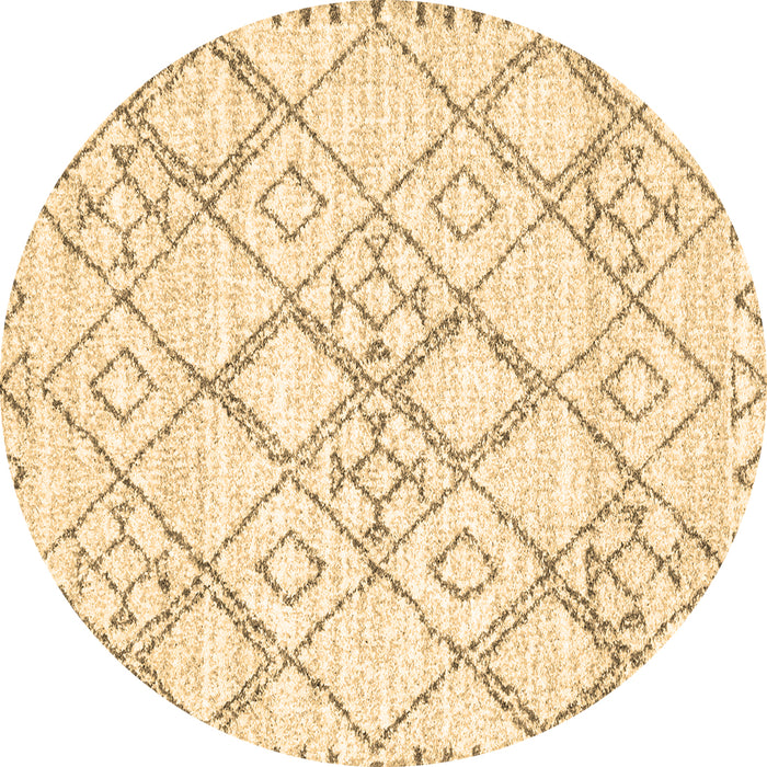 Round Solid Brown Modern Rug, con3038brn