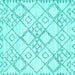 Square Solid Turquoise Modern Rug, con3038turq