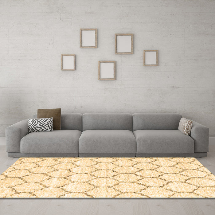 Machine Washable Terrilis Brown Contemporary Rug in a Living Room,, wshcon3039brn
