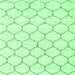Square Machine Washable Terrilis Emerald Green Contemporary Area Rugs, wshcon3039emgrn