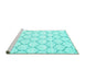 Sideview of Machine Washable Terrilis Turquoise Contemporary Area Rugs, wshcon3039turq