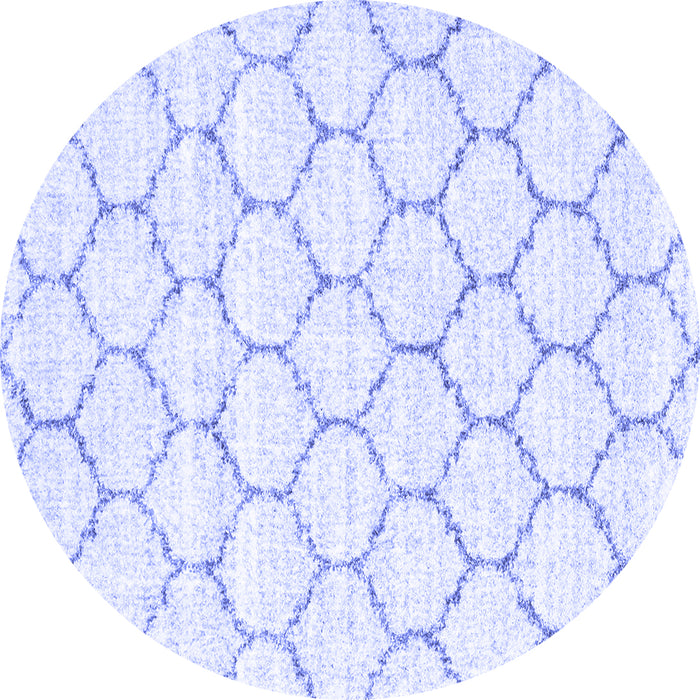 Round Machine Washable Terrilis Blue Contemporary Rug, wshcon3039blu