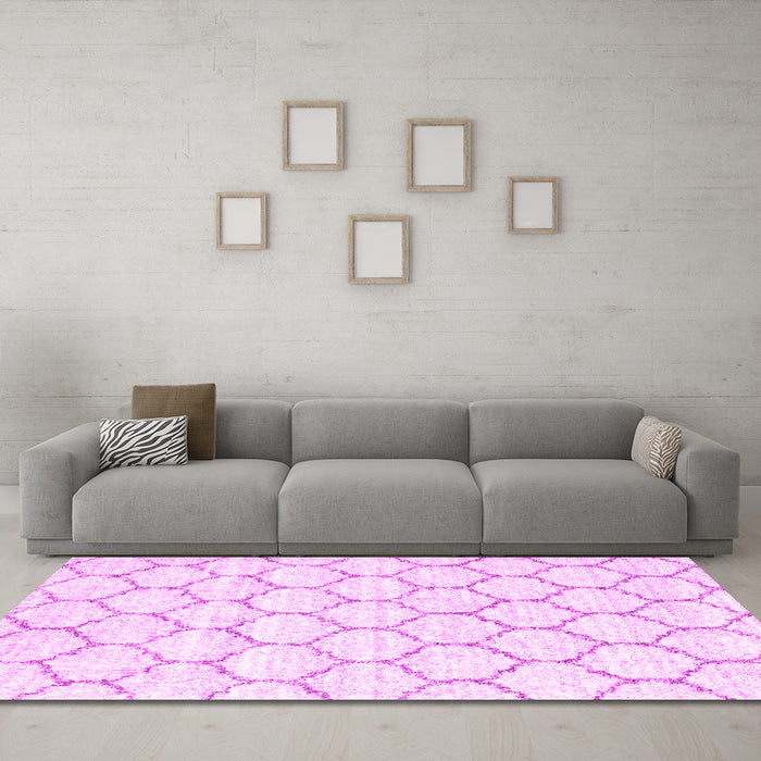 Machine Washable Terrilis Pink Contemporary Rug in a Living Room, wshcon3039pnk