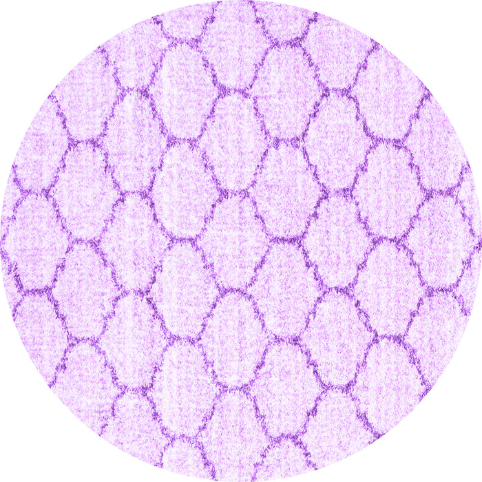 Round Machine Washable Terrilis Purple Contemporary Area Rugs, wshcon3039pur
