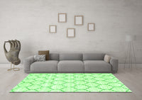 Machine Washable Terrilis Green Contemporary Rug, wshcon3039grn