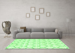 Machine Washable Terrilis Green Contemporary Area Rugs in a Living Room,, wshcon3039grn