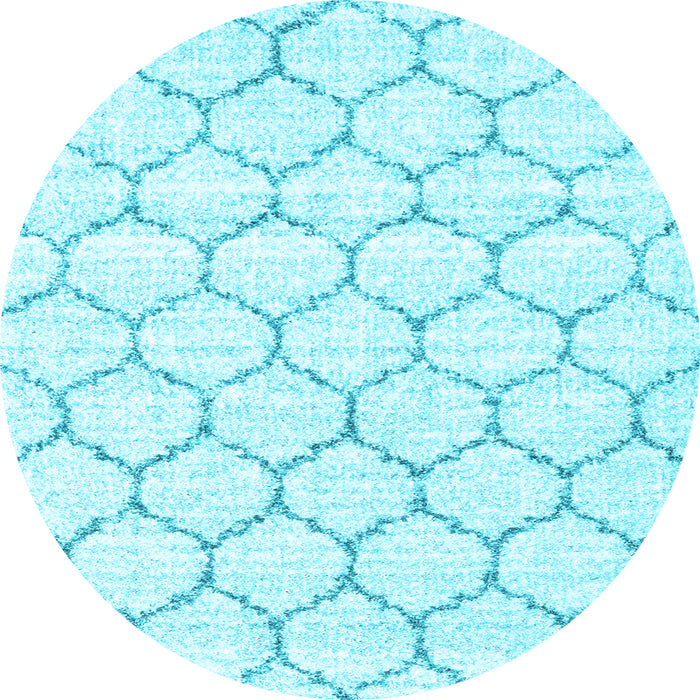 Round Terrilis Light Blue Contemporary Rug, con3039lblu