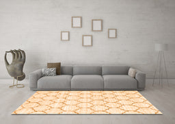 Machine Washable Terrilis Orange Contemporary Area Rugs in a Living Room, wshcon3039org