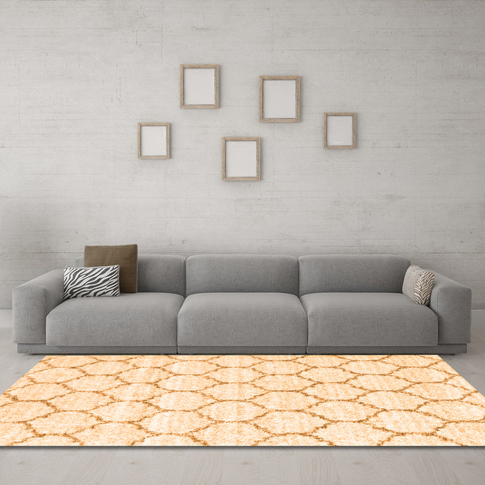 Machine Washable Terrilis Orange Contemporary Area Rugs in a Living Room, wshcon3039org